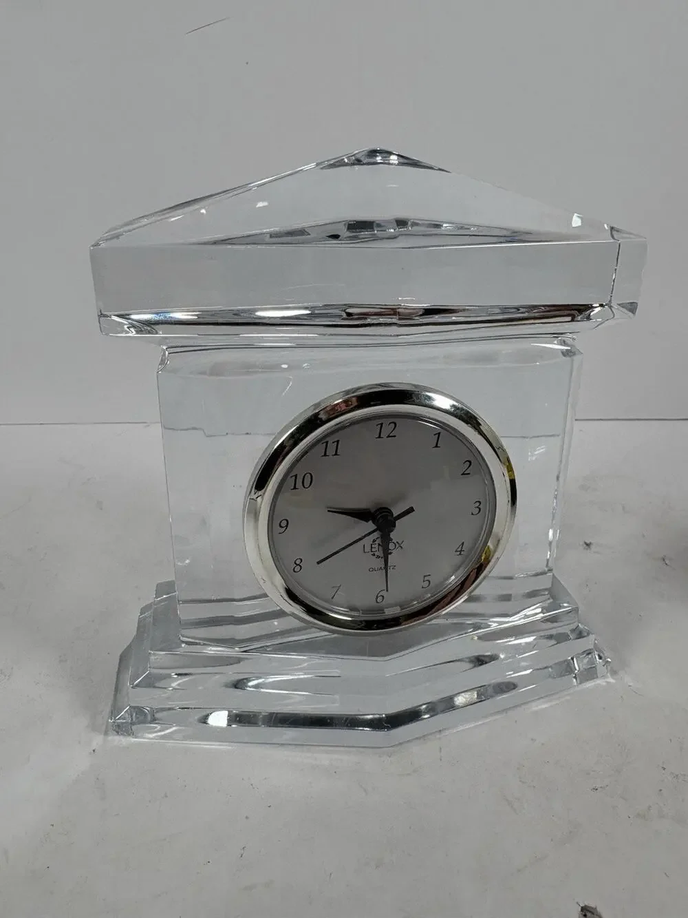 Lenox Crystal Quartz Mantel Desk Clock Made Germany Untested Chip Damage